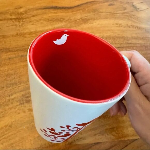 Davids Tea Infuser Mug with Scandinavian Style Red Bird - Picture 5 of 9